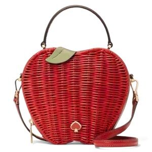 Kate Spade NWT honeycrisp Apple Wicker basket Crossbody Bag novelty
